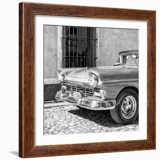 Cuba Fuerte Collection SQ BW- Close-up of American Classic Car-Philippe Hugonnard-Framed Photographic Print