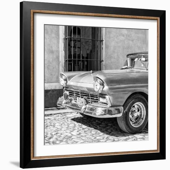 Cuba Fuerte Collection SQ BW- Close-up of American Classic Car-Philippe Hugonnard-Framed Photographic Print