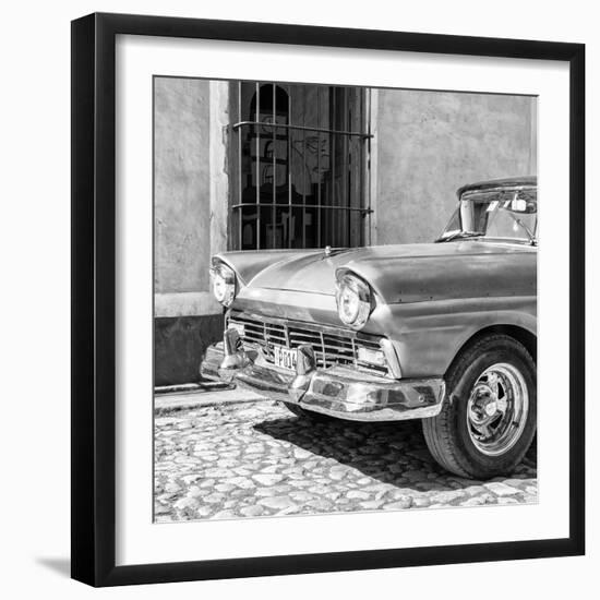 Cuba Fuerte Collection SQ BW- Close-up of American Classic Car-Philippe Hugonnard-Framed Photographic Print