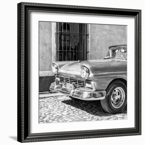 Cuba Fuerte Collection SQ BW- Close-up of American Classic Car-Philippe Hugonnard-Framed Photographic Print