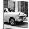 Cuba Fuerte Collection SQ BW - Close-up of Yellow Taxi of Havana-Philippe Hugonnard-Mounted Photographic Print