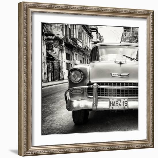 Cuba Fuerte Collection SQ BW - Detail on Classic Chevrolet-Philippe Hugonnard-Framed Photographic Print