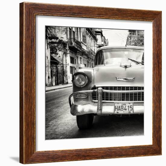 Cuba Fuerte Collection SQ BW - Detail on Classic Chevrolet-Philippe Hugonnard-Framed Photographic Print