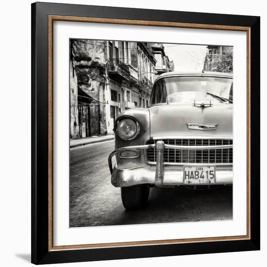 Cuba Fuerte Collection SQ BW - Detail on Classic Chevrolet-Philippe Hugonnard-Framed Photographic Print