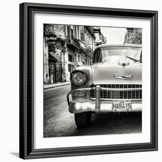 Cuba Fuerte Collection SQ BW - Detail on Classic Chevrolet-Philippe Hugonnard-Framed Photographic Print