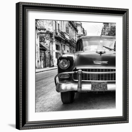 Cuba Fuerte Collection SQ BW - Detail on Old Classic Chevrolet II-Philippe Hugonnard-Framed Photographic Print