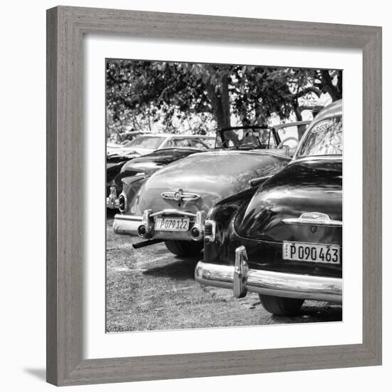 Cuba Fuerte Collection SQ BW - Havana Vintage Classic Cars II-Philippe Hugonnard-Framed Photographic Print