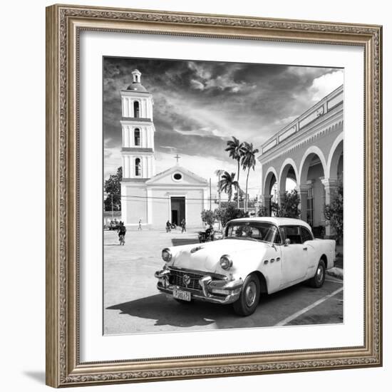 Cuba Fuerte Collection SQ BW - Main square of Santa Clara II-Philippe Hugonnard-Framed Photographic Print