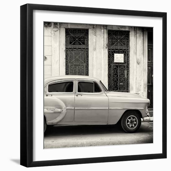 Cuba Fuerte Collection SQ BW - Old Bel Air Classic Car-Philippe Hugonnard-Framed Photographic Print