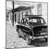 Cuba Fuerte Collection SQ BW - Old Car in Trinidad II-Philippe Hugonnard-Mounted Photographic Print