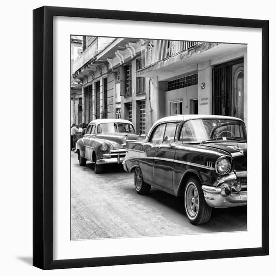 Cuba Fuerte Collection SQ BW - Old Cars Chevrolet-Philippe Hugonnard-Framed Photographic Print