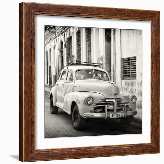 Cuba Fuerte Collection SQ BW - Old Chevrolet in Havana-Philippe Hugonnard-Framed Photographic Print