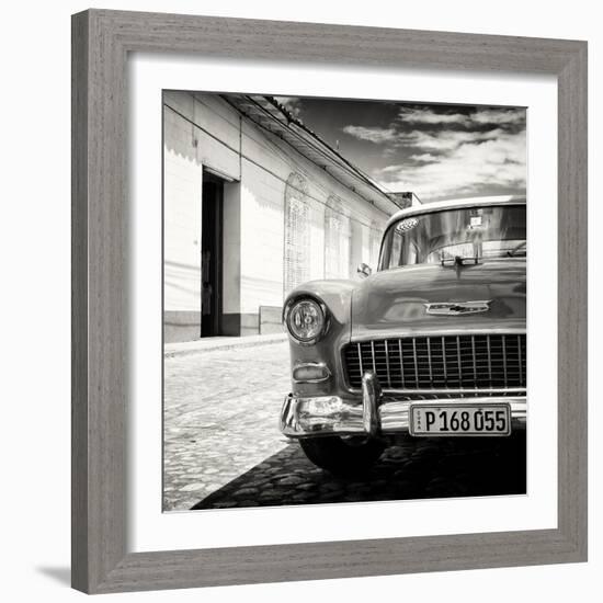 Cuba Fuerte Collection SQ BW - Old Classic Car 1955 Chevy-Philippe Hugonnard-Framed Photographic Print