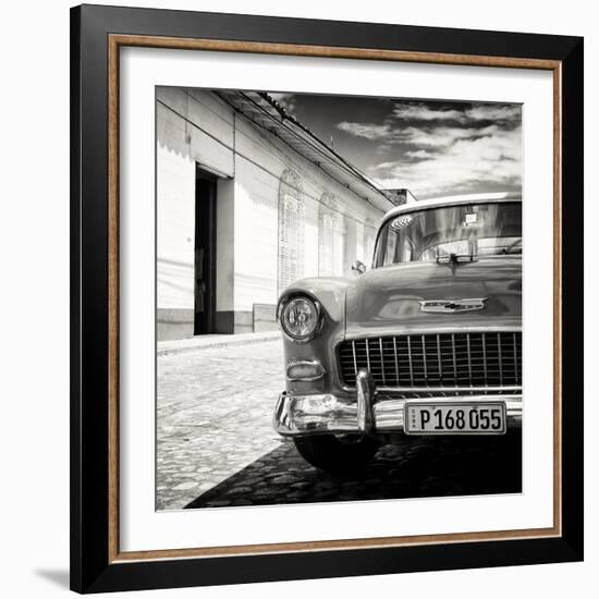 Cuba Fuerte Collection SQ BW - Old Classic Car 1955 Chevy-Philippe Hugonnard-Framed Photographic Print