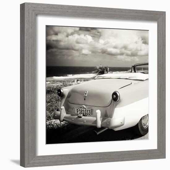 Cuba Fuerte Collection SQ BW - Old Classic Car Cabriolet-Philippe Hugonnard-Framed Photographic Print