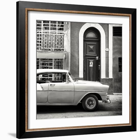 Cuba Fuerte Collection SQ BW - Old Classic Car in Havana-Philippe Hugonnard-Framed Photographic Print