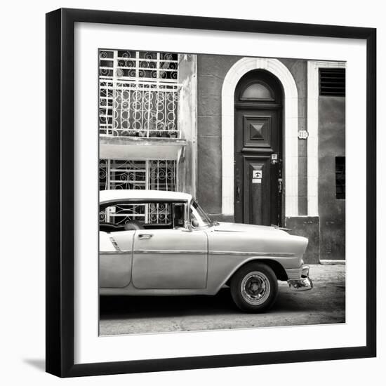 Cuba Fuerte Collection SQ BW - Old Classic Car in Havana-Philippe Hugonnard-Framed Photographic Print