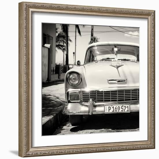 Cuba Fuerte Collection SQ BW - Old Classic Chevy-Philippe Hugonnard-Framed Photographic Print