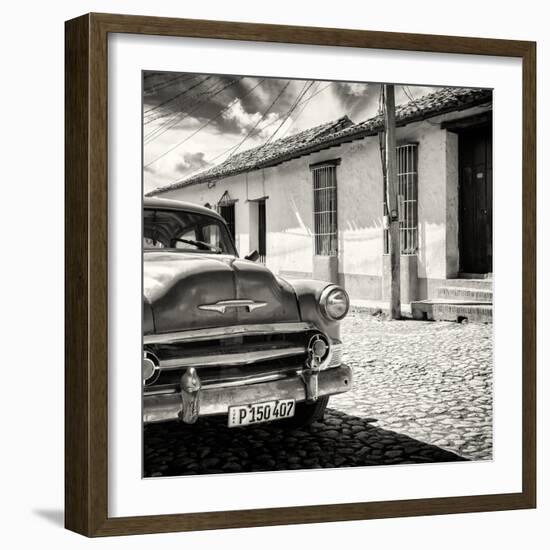 Cuba Fuerte Collection SQ BW - Old Cuban Chevy III-Philippe Hugonnard-Framed Photographic Print