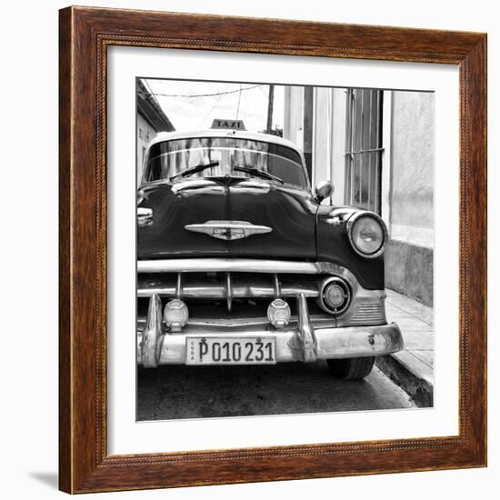 Cuba Fuerte Collection SQ BW - Old Cuban Taxi-Philippe Hugonnard-Framed Photographic Print