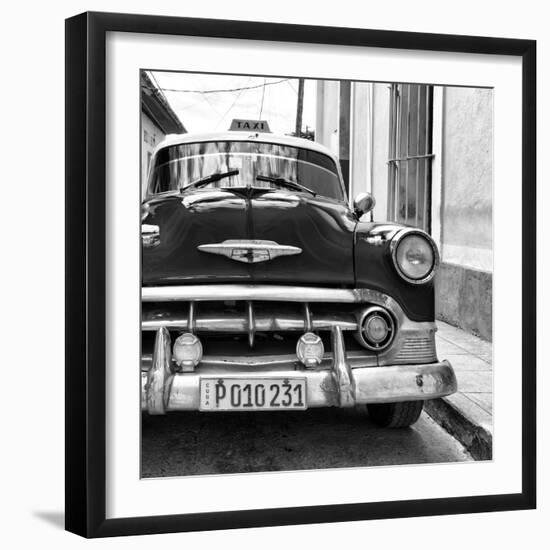 Cuba Fuerte Collection SQ BW - Old Cuban Taxi-Philippe Hugonnard-Framed Photographic Print