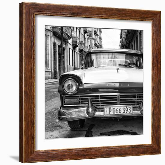 Cuba Fuerte Collection SQ BW - Old Ford Car II-Philippe Hugonnard-Framed Photographic Print