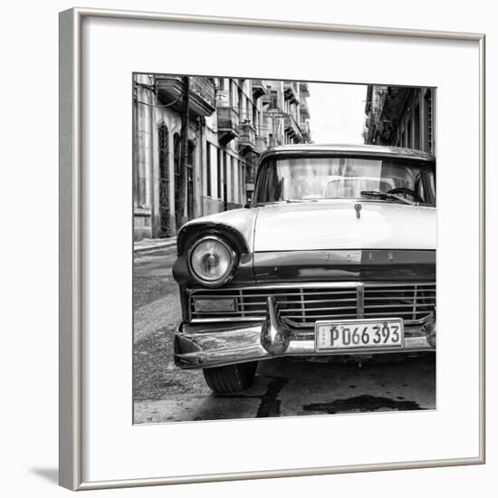 Cuba Fuerte Collection SQ BW - Old Ford Car II-Philippe Hugonnard-Framed Photographic Print