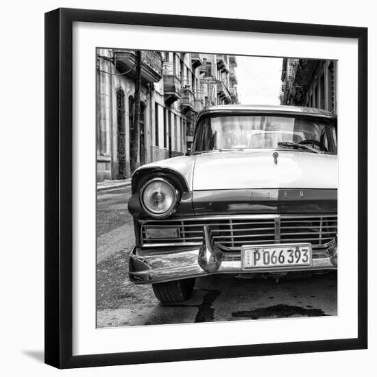 Cuba Fuerte Collection SQ BW - Old Ford Car II-Philippe Hugonnard-Framed Photographic Print