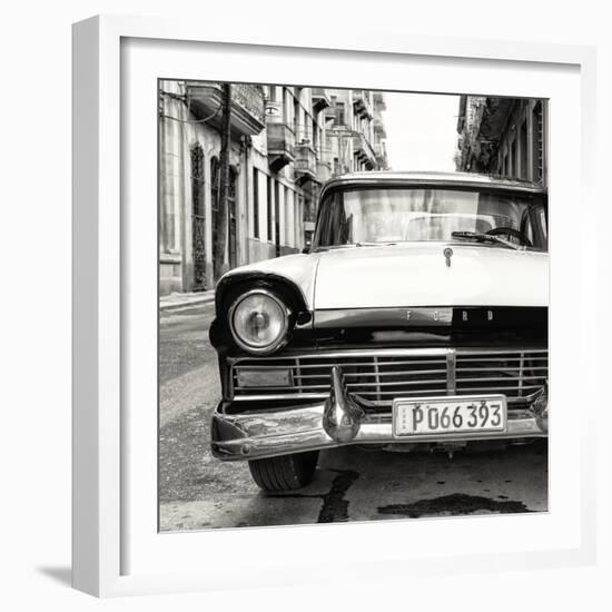Cuba Fuerte Collection SQ BW - Old Ford Car-Philippe Hugonnard-Framed Photographic Print