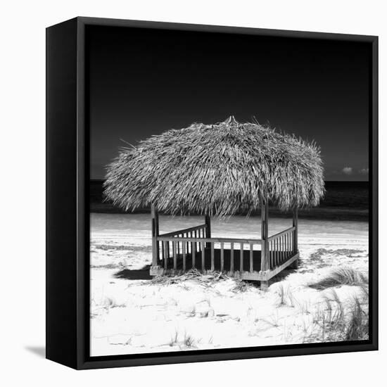 Cuba Fuerte Collection SQ BW - Paradise Beach-Philippe Hugonnard-Framed Stretched Canvas
