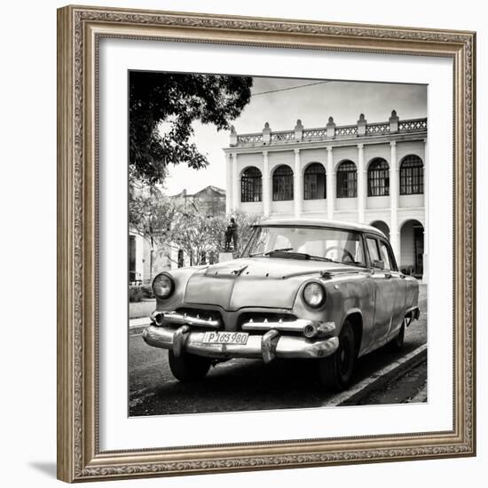 Cuba Fuerte Collection SQ BW - Retro Car in the Street-Philippe Hugonnard-Framed Photographic Print