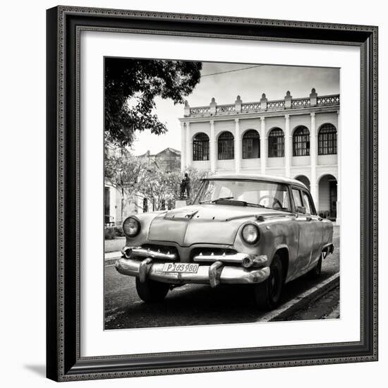 Cuba Fuerte Collection SQ BW - Retro Car in the Street-Philippe Hugonnard-Framed Photographic Print