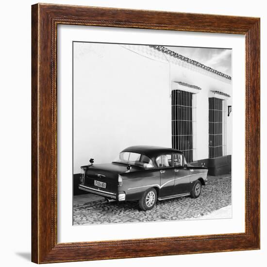 Cuba Fuerte Collection SQ BW - Retro Car in Trinidad II-Philippe Hugonnard-Framed Photographic Print