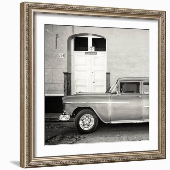 Cuba Fuerte Collection SQ BW - Retro Classic Car Trinidad-Philippe Hugonnard-Framed Photographic Print