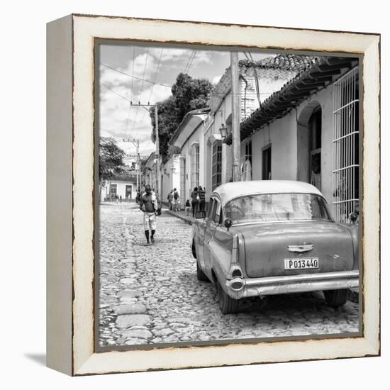 Cuba Fuerte Collection SQ BW - Street Scene Trinidad II-Philippe Hugonnard-Framed Stretched Canvas