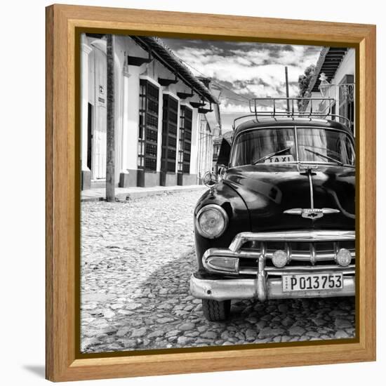 Cuba Fuerte Collection SQ BW - Taxi in Trinidad II-Philippe Hugonnard-Framed Stretched Canvas