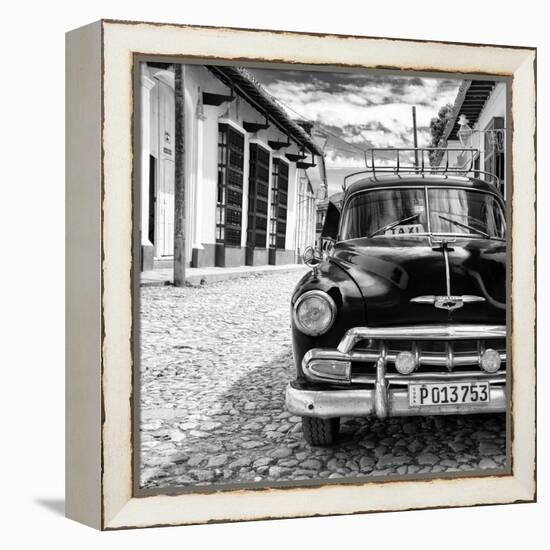 Cuba Fuerte Collection SQ BW - Taxi in Trinidad II-Philippe Hugonnard-Framed Stretched Canvas