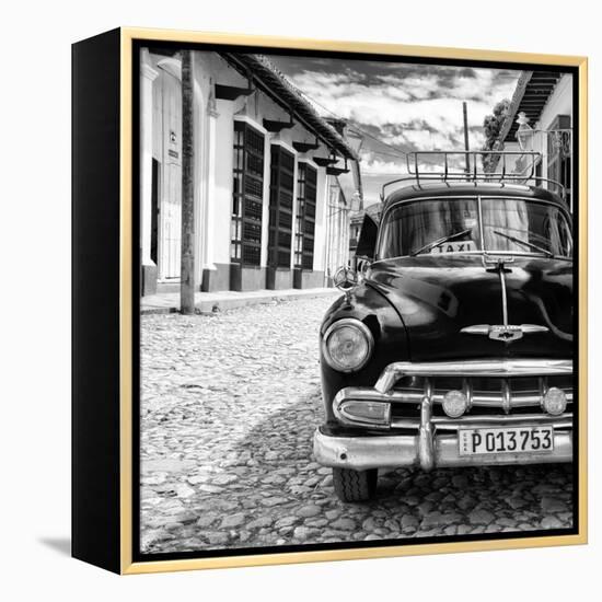 Cuba Fuerte Collection SQ BW - Taxi in Trinidad II-Philippe Hugonnard-Framed Stretched Canvas