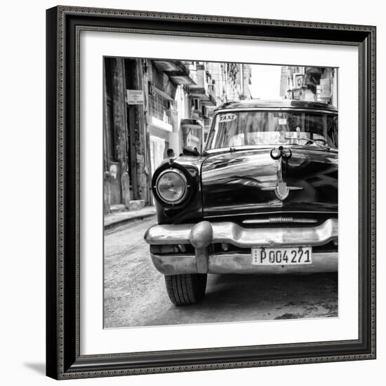 Cuba Fuerte Collection SQ BW - Taxi of Havana II-Philippe Hugonnard-Framed Photographic Print