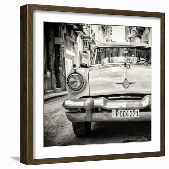 Cuba Fuerte Collection SQ BW - Taxi of Havana-Philippe Hugonnard-Framed Photographic Print