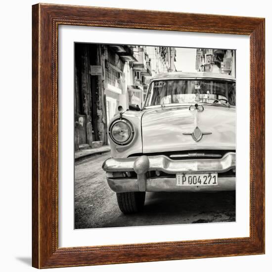 Cuba Fuerte Collection SQ BW - Taxi of Havana-Philippe Hugonnard-Framed Photographic Print