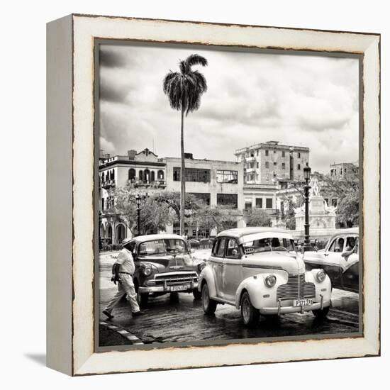 Cuba Fuerte Collection SQ BW - Urban Scene in Havana-Philippe Hugonnard-Framed Stretched Canvas