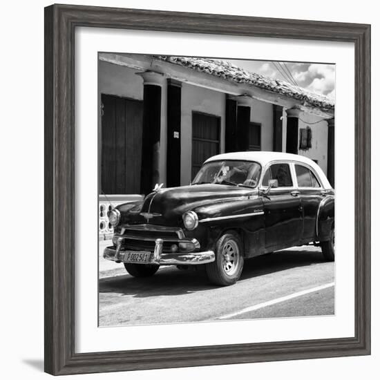 Cuba Fuerte Collection SQ BW - Vintage Black Car-Philippe Hugonnard-Framed Photographic Print