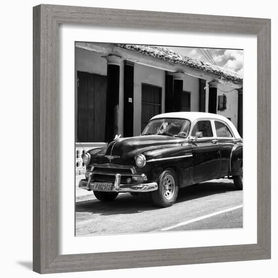 Cuba Fuerte Collection SQ BW - Vintage Black Car-Philippe Hugonnard-Framed Photographic Print