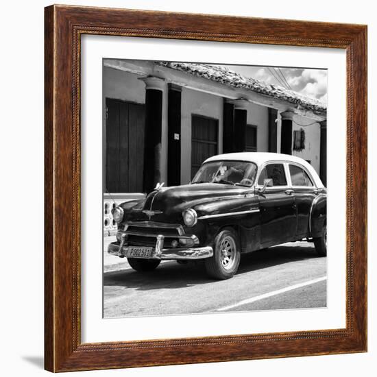 Cuba Fuerte Collection SQ BW - Vintage Black Car-Philippe Hugonnard-Framed Photographic Print