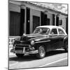 Cuba Fuerte Collection SQ BW - Vintage Black Car-Philippe Hugonnard-Mounted Photographic Print