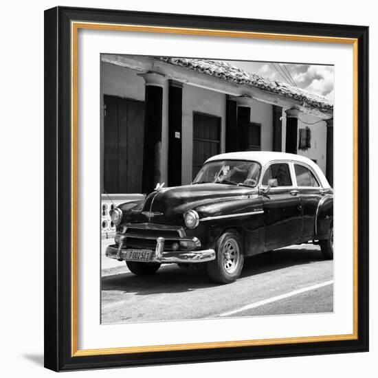 Cuba Fuerte Collection SQ BW - Vintage Black Car-Philippe Hugonnard-Framed Photographic Print