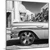 Cuba Fuerte Collection SQ BW - Vintage Car II-Philippe Hugonnard-Mounted Photographic Print
