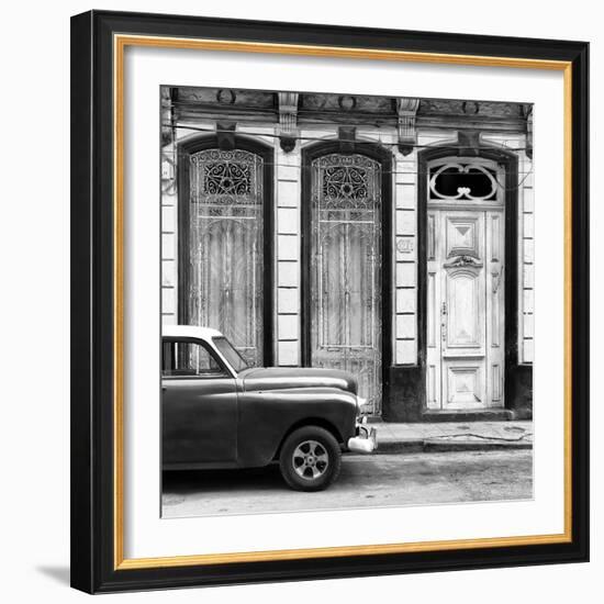 Cuba Fuerte Collection SQ BW - Vintage Car in Havana II-Philippe Hugonnard-Framed Photographic Print