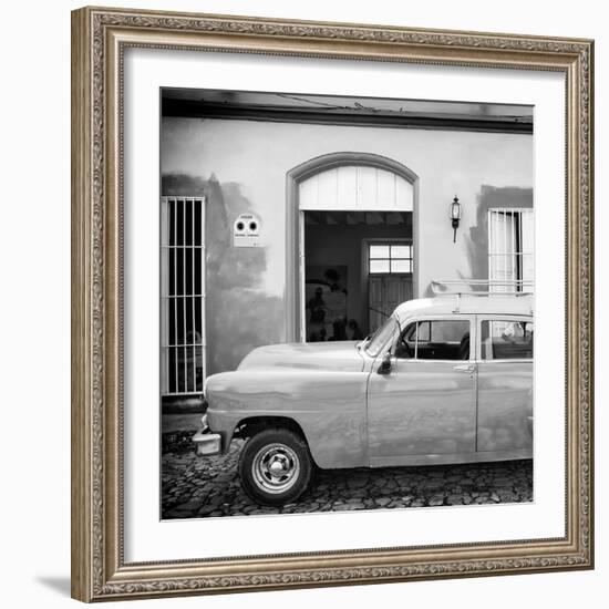 Cuba Fuerte Collection SQ BW - Vintage Car Trinidad-Philippe Hugonnard-Framed Photographic Print